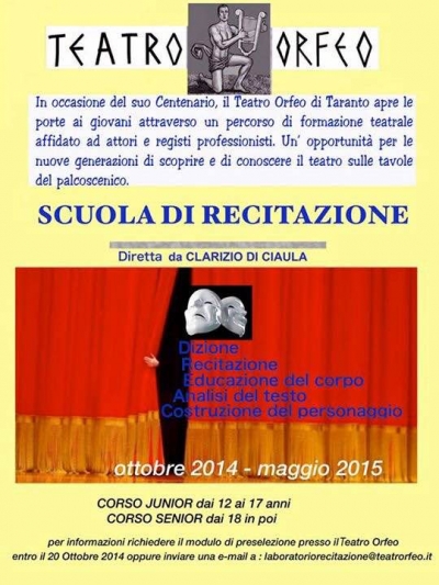 Scuola di teatro per i 100 anni dell&#039;Orfeo