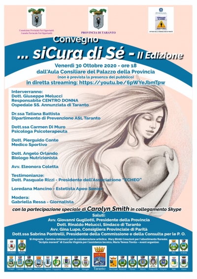 IL CONVEGNO/ “...siCura di sé – II edizione”:  riflettori puntati sul tema della prevenzione, venerdì in diretta streaming dal Salone degli Stemmi della Provincia