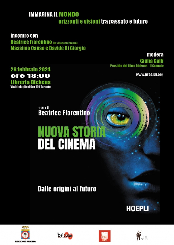 IN AGENDA-TARANTO/ Mercoledì alla Dickens la presentazione di  Nuova Storia del Cinema