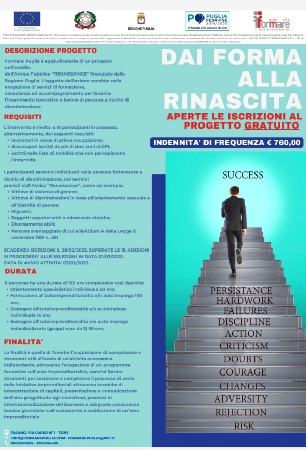 FORMARE PUGLIA/ Parte a Fasano “Renaissance”: la formazione come antidoto alla discriminazione