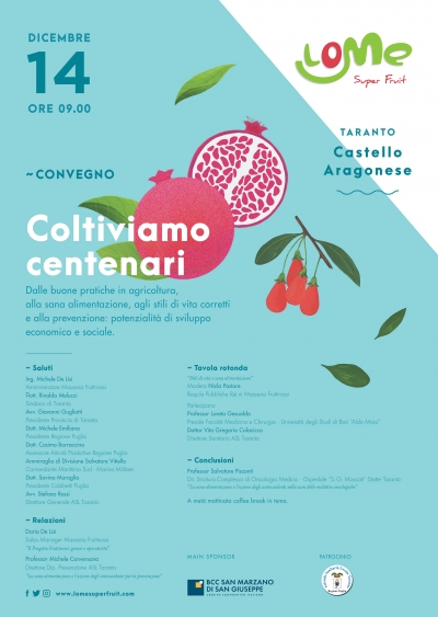 IL CONVEGNO/    A Taranto melagrana protagonista con “Coltiviamo centenari”