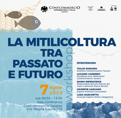 IN AGENDA-TARANTO/ Oggi a Confcommercio Taranto workshop su &quot;La mitilicoltura tra passato e presente&quot;