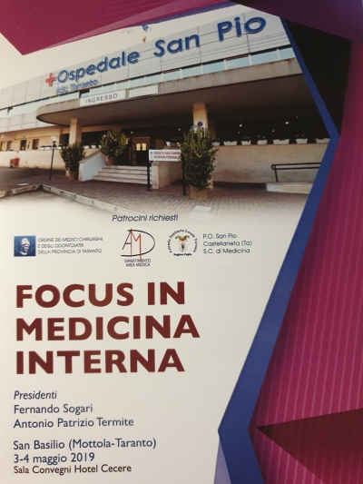 MOTTOLA/ Focus in Medicina interna con sessioni dedicate  all’Epatologia, ma anche a Pneumologia, Cardiologia e Reumatologia