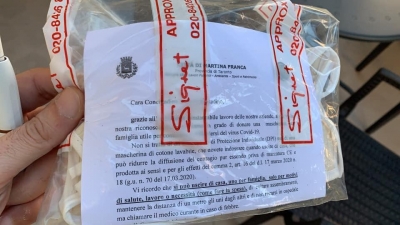 CORONAVIRUS/ Primo caso positivo a Martina Franca. Ieri al via la consegna a domicilio di mascherine da parte dei volontari della Protezione civile