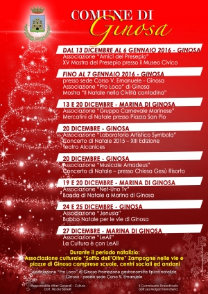 GINOSA/ Manifestazione natalizie 2015