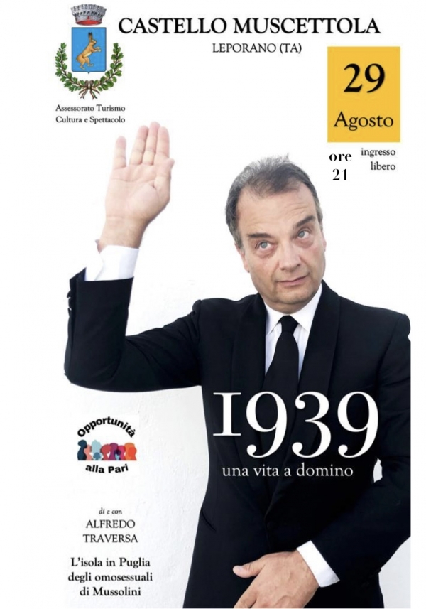 ESTATE LEPORANESE/ Domani in scena 1939- Una vita a Domino  di e con Alfredo Traversa