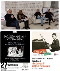 GIORNATA DELLA MEMORIA/ Quattro appuntamenti al Fusco di Taranto: si parte il 26 con Peppe Servillo