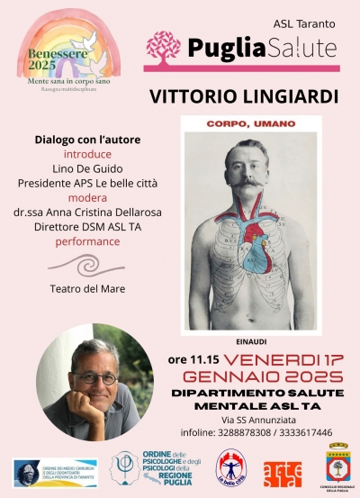 LA RASSEGNA -TARANTO/ Le vie del benessere, si parte con &quot;Corpo Umano&quot; di Vittorio Lingiardi