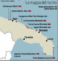 FASANO(BR)/ ALGA TOSSICA: Il Sindaco Lello Di Bari rassicura,&quot;evento naturale dovuto alla proliferazione di alghe microscopiche, di origine tropicale, provocata dalle elevate temperature&quot;.