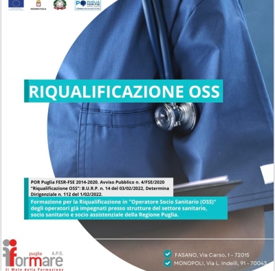 FORMAZIONE/ Corsi di RIQUALIFICAZIONE OSS nella sede di Formare Puglia di Fasano e Monopoli