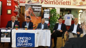 I relatori della conferenza stampa per la presentazione del Torneo di Tennis &quot;Città di Taranto&quot;