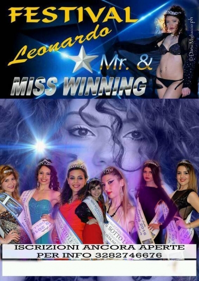 CASTING SPETTACOLO concorso di bellezza e canto FESTIVAL DELLA CANZONE LEOANRDO E  MISS WINNING EDIZIONE 2016