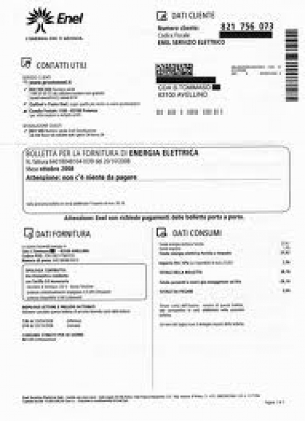 Per qualche bolletta pagata con ritardo si diventa “moroso abituale”. Il caso dell&#039;ENEL. di Antonio Bosco Presidente Adiconsum Taranto Brindisi