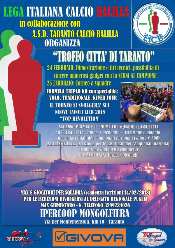 SPORT - Calcio Balilla, il torneo regionale alla Mongolfiera di Taranto. Dieci squadre si sfideranno per accedere alle finali nazionali