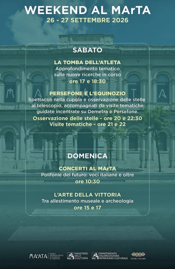 START/ Il ricco week end del MArTA per la Notte dei Ricercatori e le Giornate Europee del Patrimonio