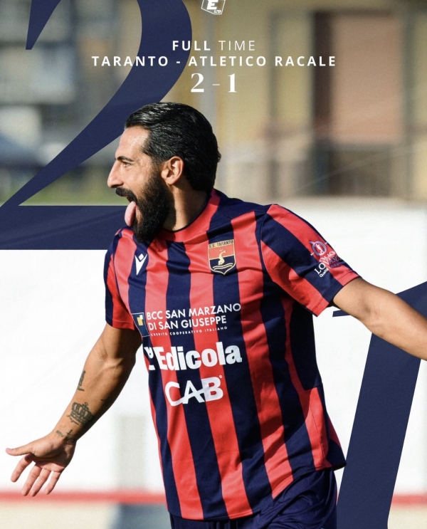 CALCIO/ Taranto batte Racale 2-1. Esordio vincente per il nuovo mister: "Il merito &egrave; dei ragazzi, con questo atteggiamento andremo lontano"