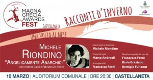 TEATRO - A Castellaneta Michele Riondino racconta Don Gallo e De Andrè. Nell&#039;auditorium comunale lo spettacolo &quot;Angelicamente anarchici&quot;