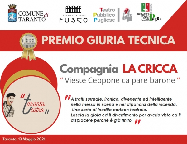 LA SCELTA/ Festival Taranto Teatro: “La Cricca” si aggiudica il primo premio