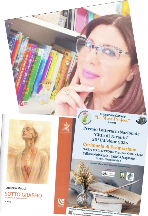 DA VICINO/ Lucrezia Maggi: io, graffiata da dentro, il Premio Citt&agrave; di Taranto? Un presidio di bellezza e di resistenza culturale