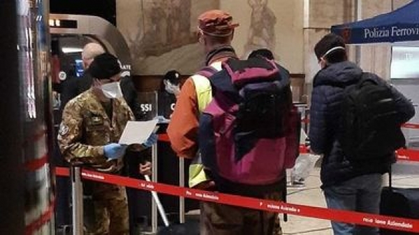 CORONAVIRUS / Sono 11 le persone identificate e controllate alla stazione ferroviaria di Taranto provenienti da Milano e Torino