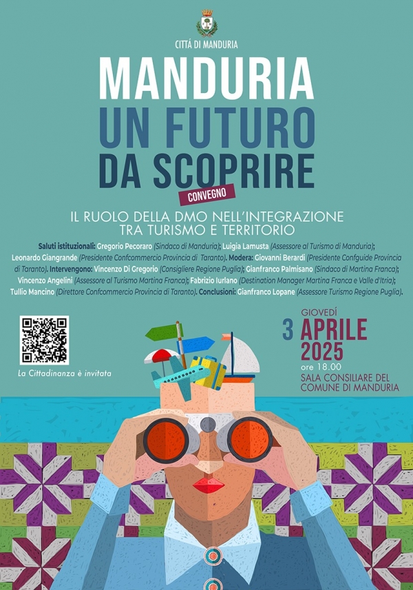 IN AGENDA- MANDURIA/ Turismo: esperti a confronto sulle opportunità della DMO per ottimizzare l&#039;offerta