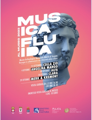 SETTEMBRE TARANTINO/ I cantanti più amati dai ragazzi al MArTa per la rassegna di concerti e visite guidate MUSICA FLUIDA