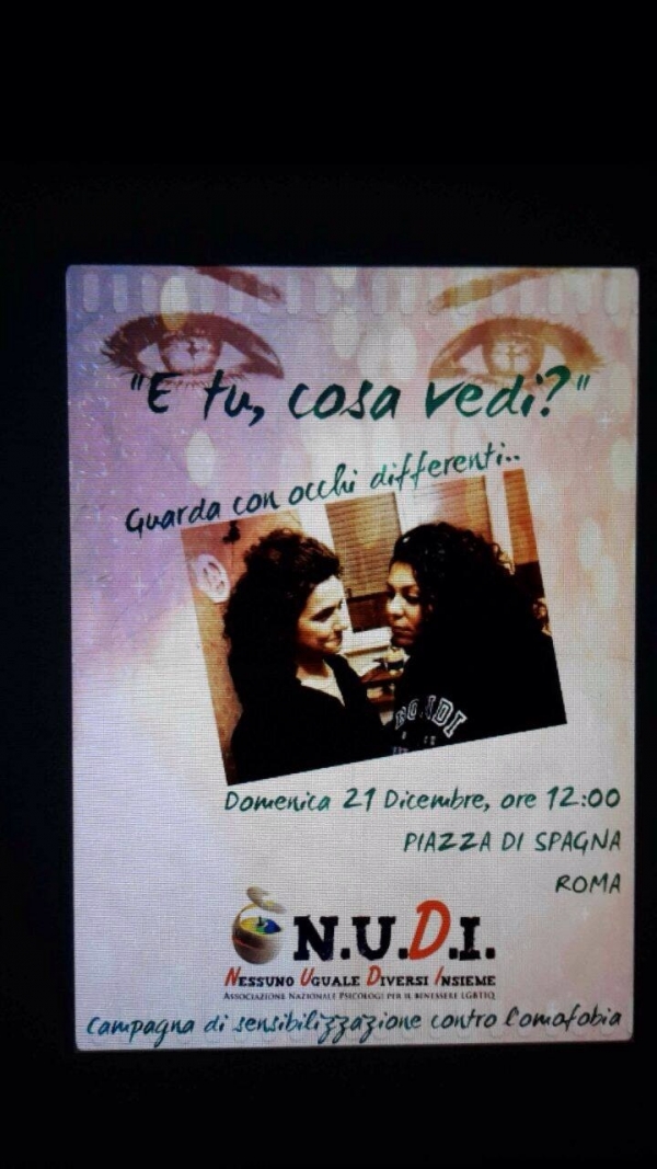 ROMA/Al via domani nella capitale una campagna di sensibilizzazione contro l&#039;omofobia. L&#039;inizativa dell&#039;Associazione NUDI presieduta dalla Massafrese Antonella Palmitesta.