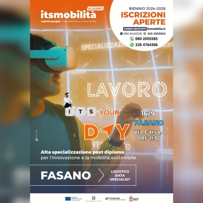 ALTA FORMAZIONE/ Formare Puglia diventa sede di Its Academy Mobilit&agrave;: al via a Fasano il Corso di Logostics Data Specialist